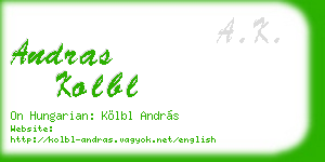 andras kolbl business card